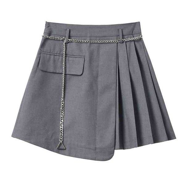 summer fashion patchwork pleated mini skirt woman chic chain designed mujer short faldas high waisted jupe feminino 210514, Black
summer fashion patchwork pleated mini skirt woman chic chain designed mujer short faldas high waisted jupe feminino 210514, Black