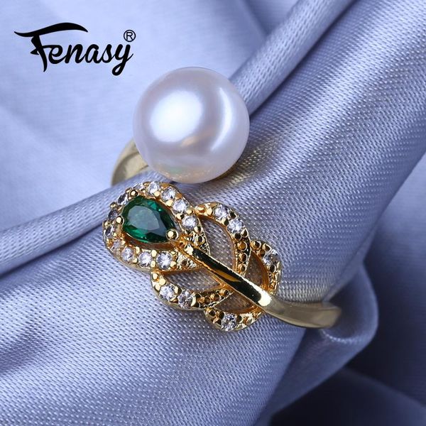 cluster rings fenasy natural freshwater pearl for women bohemian adjustable gold color emerald ring female party wedding jewelry, Golden;silver
cluster rings fenasy natural freshwater pearl for women bohemian adjustable gold color emerald ring female party wedding jewelry, Golden;silver