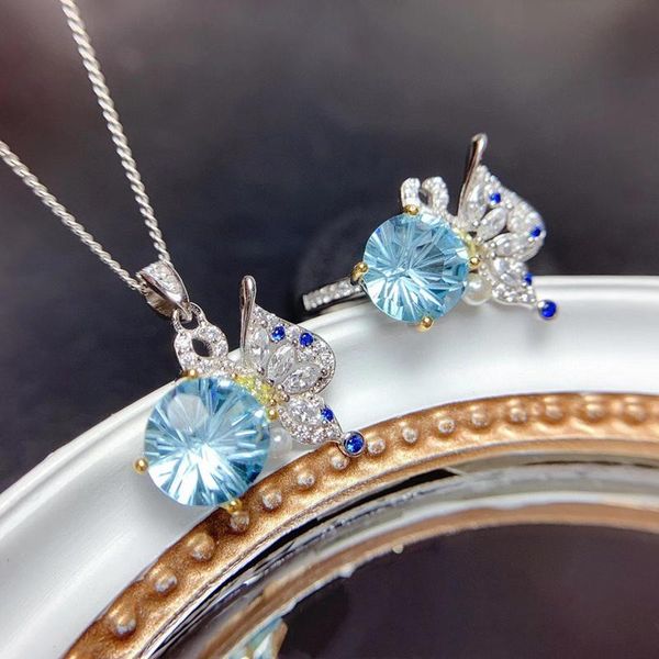 earrings & necklace europe america butterfly pendant inlay sky blue cubic zirconia exquisite charm ring for women wedding engagemrnt gift, Silver
earrings & necklace europe america butterfly pendant inlay sky blue cubic zirconia exquisite charm ring for women wedding engagemrnt gift, Silver