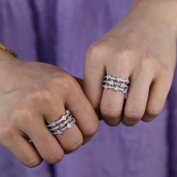 wedding rings silver color triple wrap 5a sparking cz cubic zirconia star eternity band open adjusted full finger women ring, Slivery;golden
wedding rings silver color triple wrap 5a sparking cz cubic zirconia star eternity band open adjusted full finger women ring, Slivery;golden