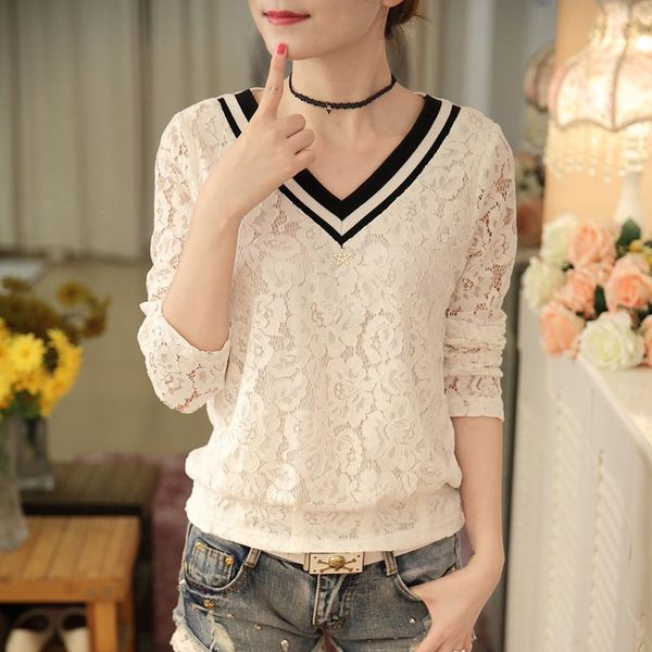 women's blouses & shirts v-neck lace women blouse and see through office lady elegant all match white outwear pulls
women's blouses & shirts v-neck lace women blouse and see through office lady elegant all match white outwear pulls