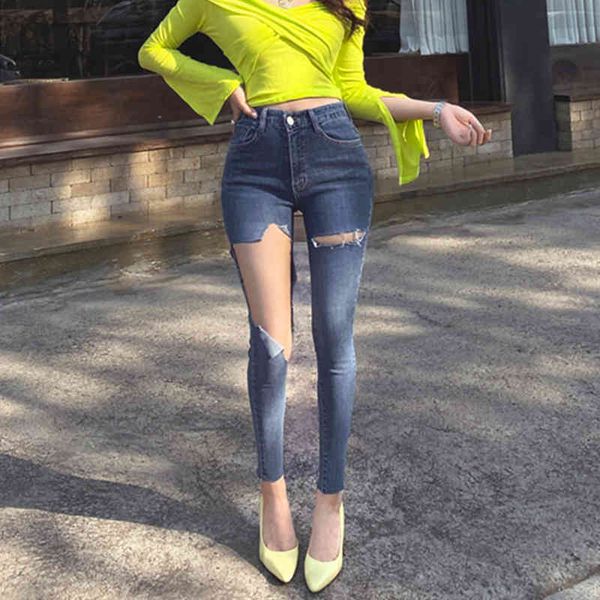 jeans women's korean-style elastic skinny leggings high waist beggar capri-pants 210429, Blue
jeans women's korean-style elastic skinny leggings high waist beggar capri-pants 210429, Blue