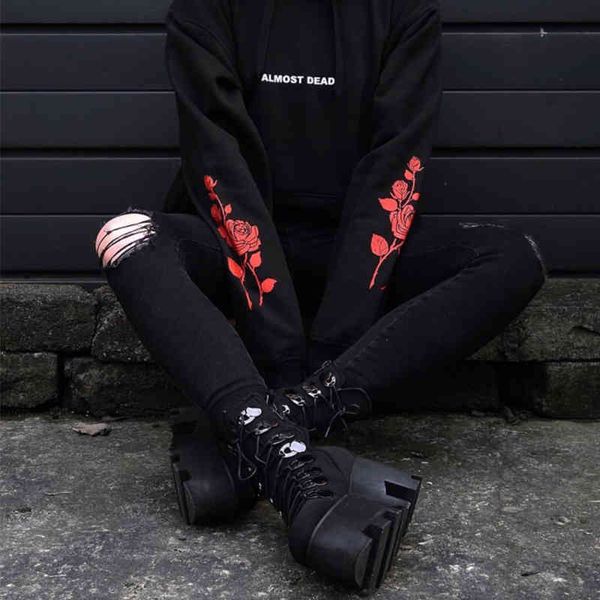 women hoodie gothic hoodies almost dead rose pattern print sweatshirt black pullover lady long sleeve loose plus size
women hoodie gothic hoodies almost dead rose pattern print sweatshirt black pullover lady long sleeve loose plus size