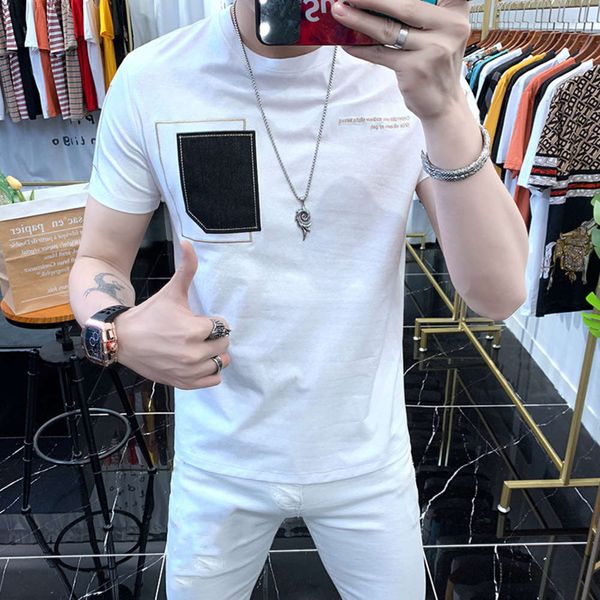 summer fashion trend short-sleeved t-shirt men's fashion brand slim half-sleeved bottoming shirt net red shirt black and white gray ora
summer fashion trend short-sleeved t-shirt men's fashion brand slim half-sleeved bottoming shirt net red shirt black and white gray ora
