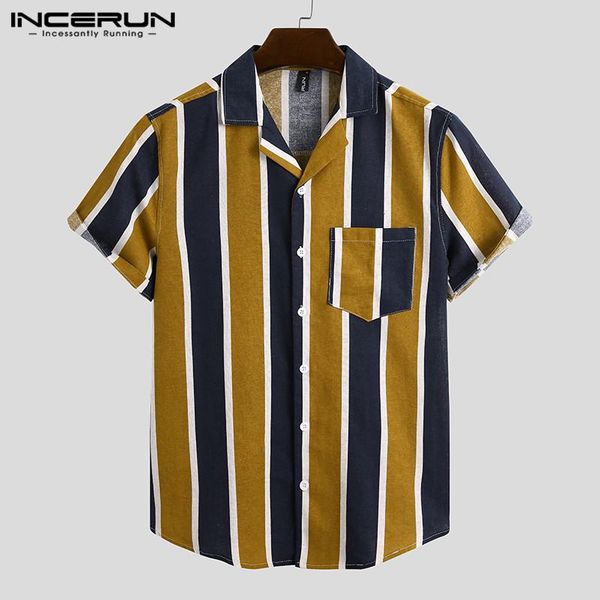 men striped printed shirts casual short sleeve lapel camisa vintage pockets floral shirt summer hawaiian vocation blusas men's, White;black
men striped printed shirts casual short sleeve lapel camisa vintage pockets floral shirt summer hawaiian vocation blusas men's, White;black