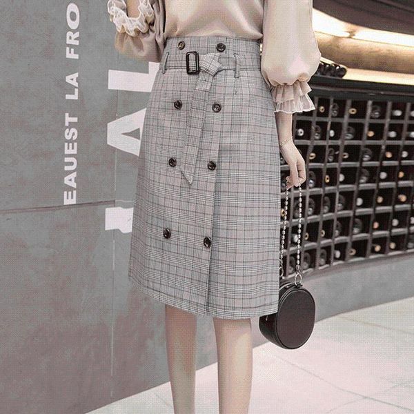 skirts 2021 autumn womens button plaid skirt with belt england style knee length ladies short 2672ly, Black
skirts 2021 autumn womens button plaid skirt with belt england style knee length ladies short 2672ly, Black