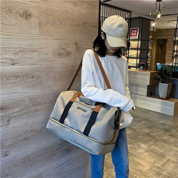 large capacity travel bag fashion women yoga mat fitness gym waterproof sport shoulder 211118 
large capacity travel bag fashion women yoga mat fitness gym waterproof sport shoulder 211118