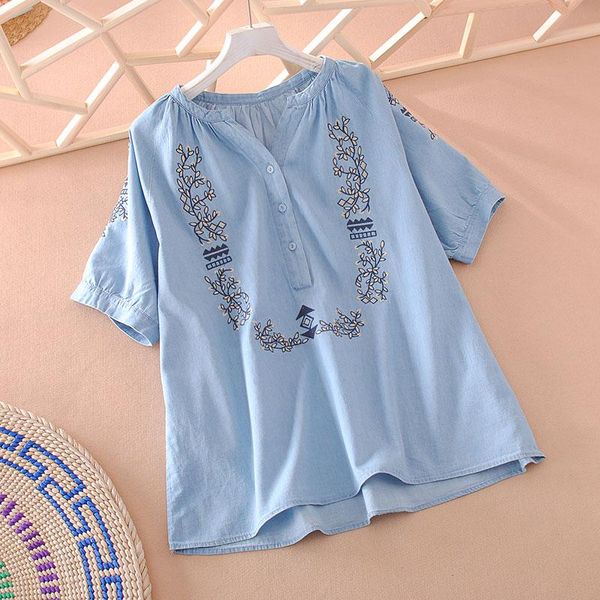women's blouses & shirts vanovich short sleeve summer 2021 embroidery wild cotton ladies sweet pluz size casual women clothing, White
women's blouses & shirts vanovich short sleeve summer 2021 embroidery wild cotton ladies sweet pluz size casual women clothing, White