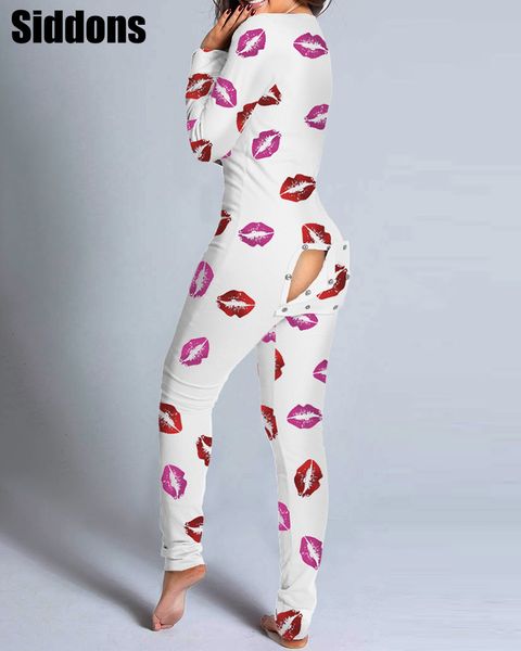 women lip print jumpsuit functional buttoned flap adults pajamas long sleeve button-down playsuit hollow out rompers pajama, Black;white
women lip print jumpsuit functional buttoned flap adults pajamas long sleeve button-down playsuit hollow out rompers pajama, Black;white