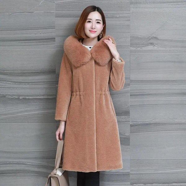 women's fur & faux hooded parkas jacket winter 2021 korean waist thicken cotton long coat plus size warm windproof outwear female, Black
women's fur & faux hooded parkas jacket winter 2021 korean waist thicken cotton long coat plus size warm windproof outwear female, Black