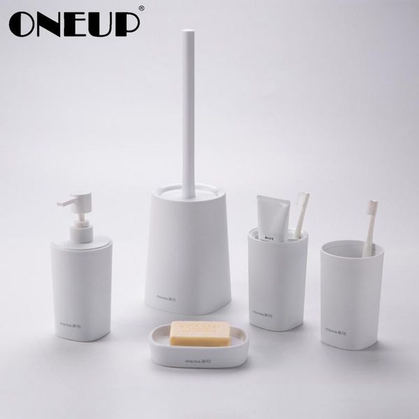 bath accessory set oneup 5pcs/set bathroom accessories toothbrush holder/soap dispenser/tumbler/soap dish/toilet brush home plastic storage
bath accessory set oneup 5pcs/set bathroom accessories toothbrush holder/soap dispenser/tumbler/soap dish/toilet brush home plastic storage