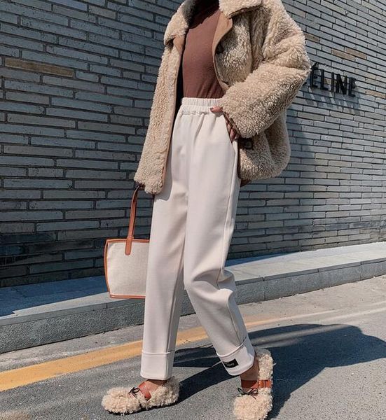 women's pants & capris winter autumn thick women trousers slim fit high-waist casual straight, Black;white
women's pants & capris winter autumn thick women trousers slim fit high-waist casual straight, Black;white