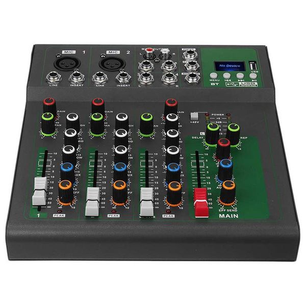 sound cards bluetooth portable audio mixer usb dj mixing console mp3 jack 4 channel 48v karaoke ktv party eu plug 
sound cards bluetooth portable audio mixer usb dj mixing console mp3 jack 4 channel 48v karaoke ktv party eu plug