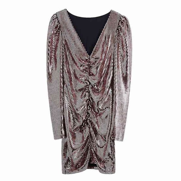women fashion party sequinsfold dress female club shine puff sleevev-neck dresses 210531, Black;gray
women fashion party sequinsfold dress female club shine puff sleevev-neck dresses 210531, Black;gray