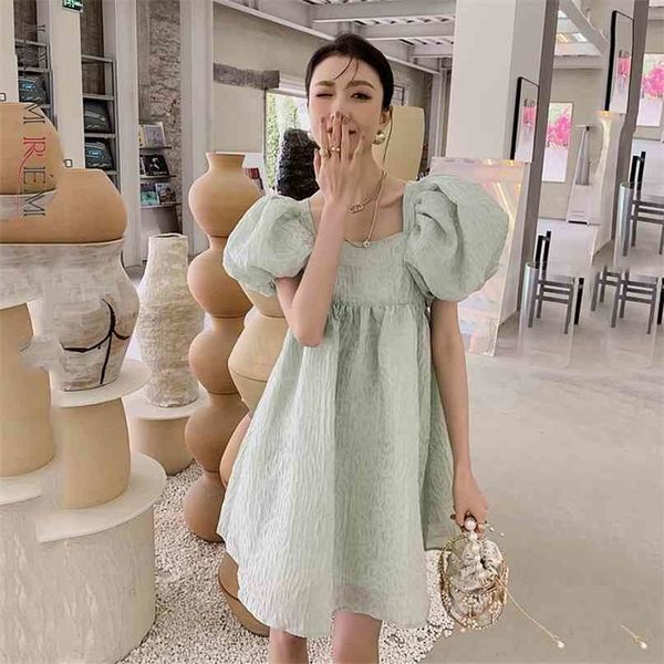 women square neck short puff sleeve dress cute large size fit lady fashion summer arrivals 2h111 210526, Black;gray
women square neck short puff sleeve dress cute large size fit lady fashion summer arrivals 2h111 210526, Black;gray
