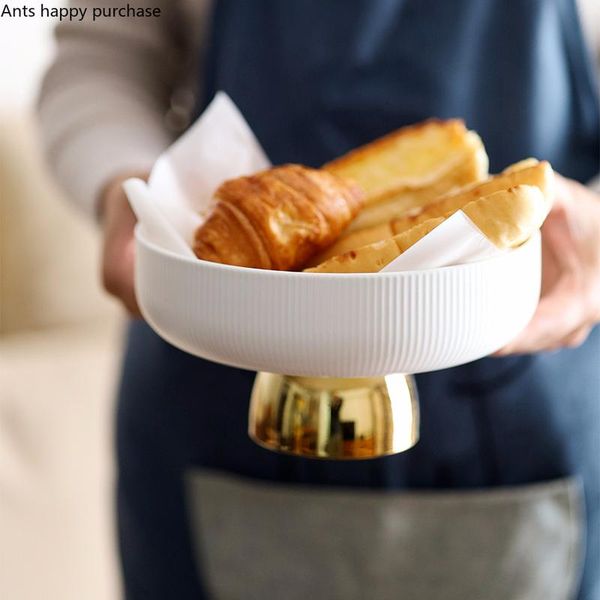 dishes & plates nordic white ceramic dessert cake plate electroplating high-footed fruit dinner tableware set round nut candy bowl kitchen
dishes & plates nordic white ceramic dessert cake plate electroplating high-footed fruit dinner tableware set round nut candy bowl kitchen