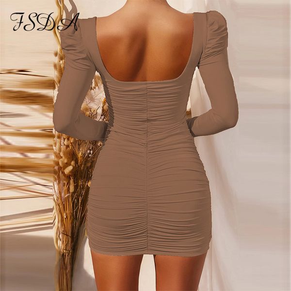 long sleeve bodycon women dress square neck ruched 2021 autumn black backless club mini basic blue dresses party, Black;gray
long sleeve bodycon women dress square neck ruched 2021 autumn black backless club mini basic blue dresses party, Black;gray