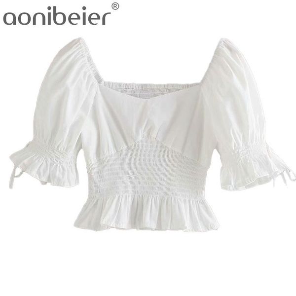 slim fit women crop summer white puff sleeve tie detail shirred sweetheart casual ruffles female blouses 210604
slim fit women crop summer white puff sleeve tie detail shirred sweetheart casual ruffles female blouses 210604