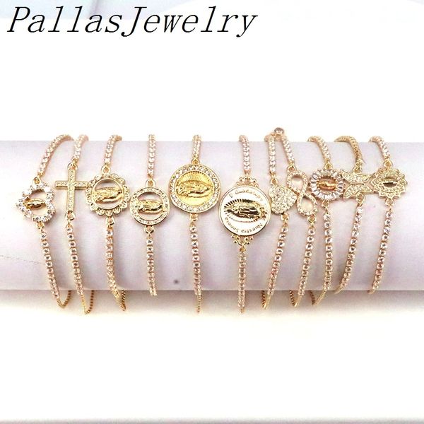 10pcs gold cross virgin mary charm bracelets for adjustable zirconia round heart bracelet cz women accessories, Golden;silver
10pcs gold cross virgin mary charm bracelets for adjustable zirconia round heart bracelet cz women accessories, Golden;silver