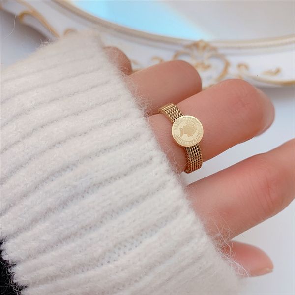 beauty head mesh titanium steel female korean personality versatile design forest series tail ring, Silver
beauty head mesh titanium steel female korean personality versatile design forest series tail ring, Silver