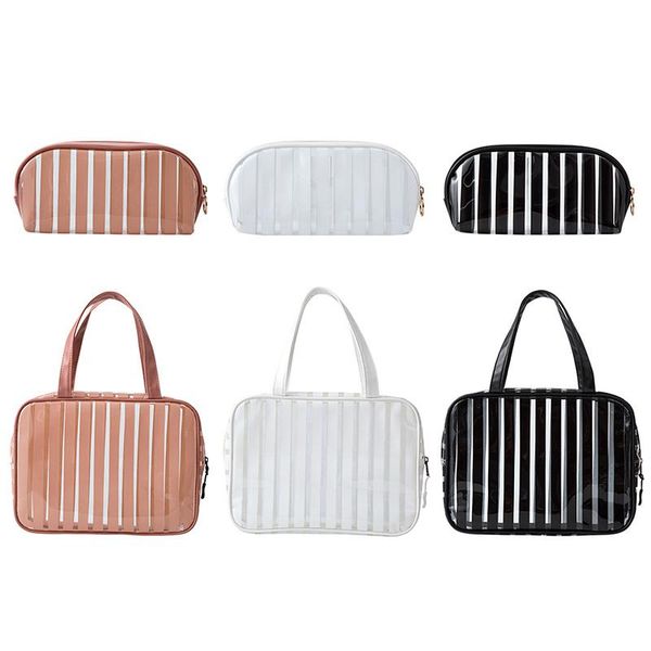 transparent makeup bag stripe cosmetic waterproof handbags wash pouch portable zipper travel storage toiletry box bags & cases
transparent makeup bag stripe cosmetic waterproof handbags wash pouch portable zipper travel storage toiletry box bags & cases