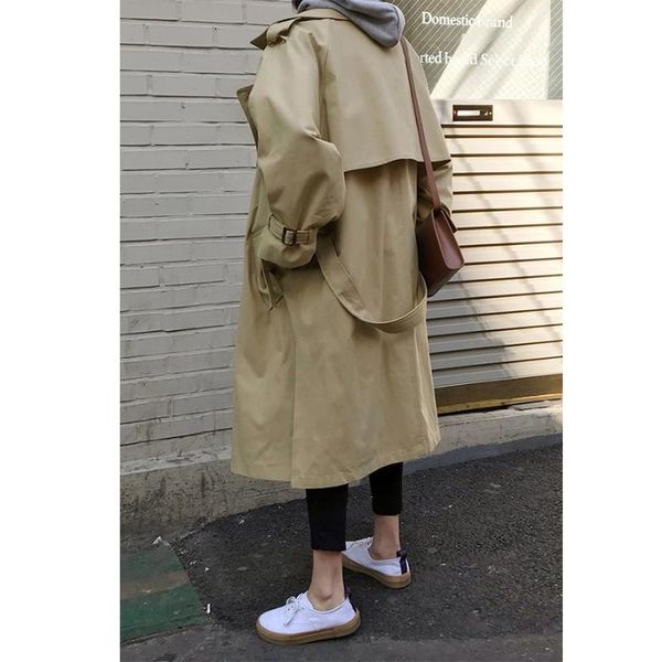 women's trench coats vanovich 2021 autumn fashion woman casual double breasted coat office lady outerwear long women, Tan;black
women's trench coats vanovich 2021 autumn fashion woman casual double breasted coat office lady outerwear long women, Tan;black