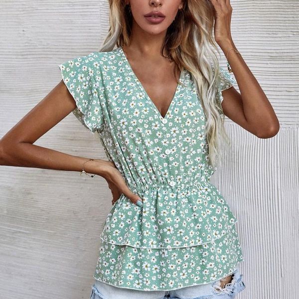 women's t-shirt ropalia women fashion print tee shirt casual v-neck ruffle short sleeve top, White
women's t-shirt ropalia women fashion print tee shirt casual v-neck ruffle short sleeve top, White