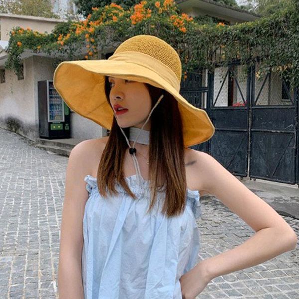 wide brim hats women sun hat fashionable flat big black bow foldable female bucket cap beach summer solid color floppy, Blue;gray
wide brim hats women sun hat fashionable flat big black bow foldable female bucket cap beach summer solid color floppy, Blue;gray