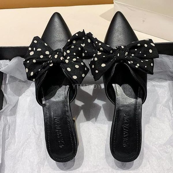 slippers arrival summer women sandals shoes fashion mules pointed toe bowtie zapatos mujer sapatos femininos mxis, Black
slippers arrival summer women sandals shoes fashion mules pointed toe bowtie zapatos mujer sapatos femininos mxis, Black