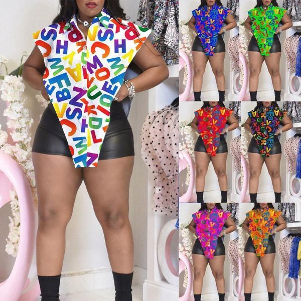 women's t-shirt lady street style buttons up shirt summer women sleeveless deep v neck letter irregular hem loose blouse fashion, White 
women's t-shirt lady street style buttons up shirt summer women sleeveless deep v neck letter irregular hem loose blouse fashion, White