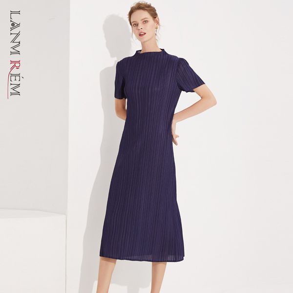 women's pleated big size mid-length dress stand collar short-sleeved loose fit fashion trendy summer 2e1373 210507, Black;gray
women's pleated big size mid-length dress stand collar short-sleeved loose fit fashion trendy summer 2e1373 210507, Black;gray