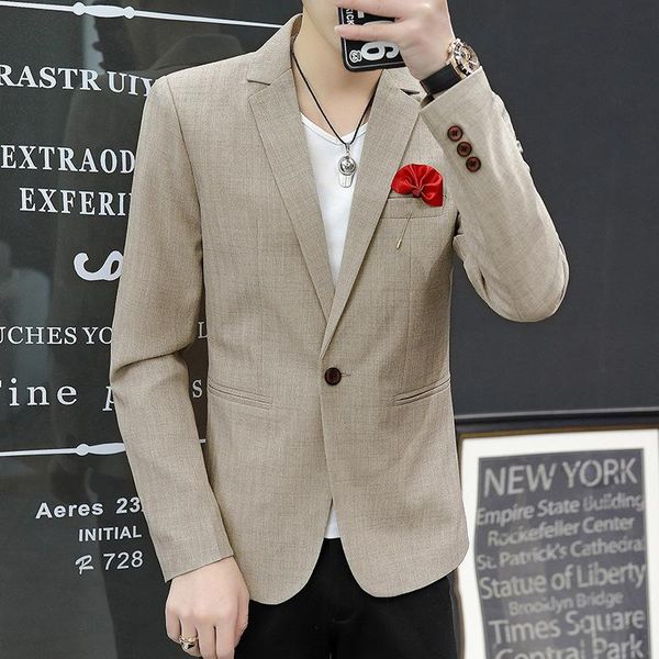 men's spring business casual suit youth single buckle slim fashion blazer suits & blazers, White;black
men's spring business casual suit youth single buckle slim fashion blazer suits & blazers, White;black