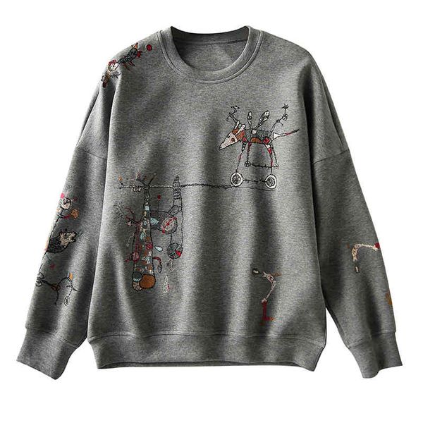 women's hoodies & sweatshirts autumn casual fashion point-embroidered long around the breathing neck pure cotton female sweatshirt 33n3, Black 
women's hoodies & sweatshirts autumn casual fashion point-embroidered long around the breathing neck pure cotton female sweatshirt 33n3, Black