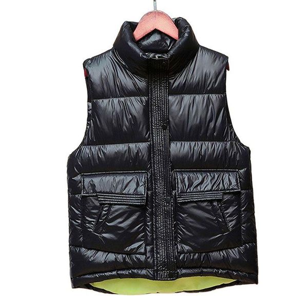 women's vests 2021 winter sleeveless woman vest korean fashion short shiny down cotton women thick white jacket parkas, Black;white
women's vests 2021 winter sleeveless woman vest korean fashion short shiny down cotton women thick white jacket parkas, Black;white