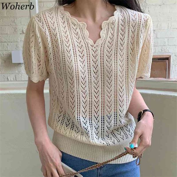 korean chic sweater women v-neck short sleeve knitted pullovers crochet floral hollow out thin see through jumper 210519, White
korean chic sweater women v-neck short sleeve knitted pullovers crochet floral hollow out thin see through jumper 210519, White
