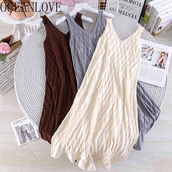 oceanlove knitted dress women spring summer casual v neck vestidos sleeveless all match basic long dresses 13584 210715, Black;gray
oceanlove knitted dress women spring summer casual v neck vestidos sleeveless all match basic long dresses 13584 210715, Black;gray
