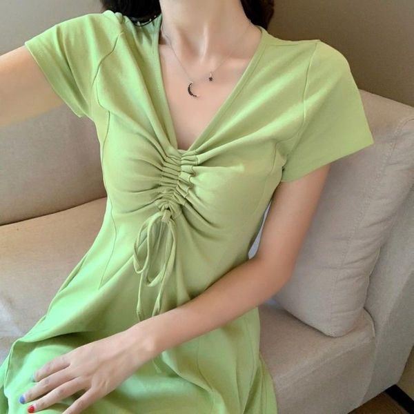 casual dresses short sleeve dress women summer solid v-neck lace-up knee length fresh pleated n fashion leisure loose chic teens ins, Black;gray
casual dresses short sleeve dress women summer solid v-neck lace-up knee length fresh pleated n fashion leisure loose chic teens ins, Black;gray
