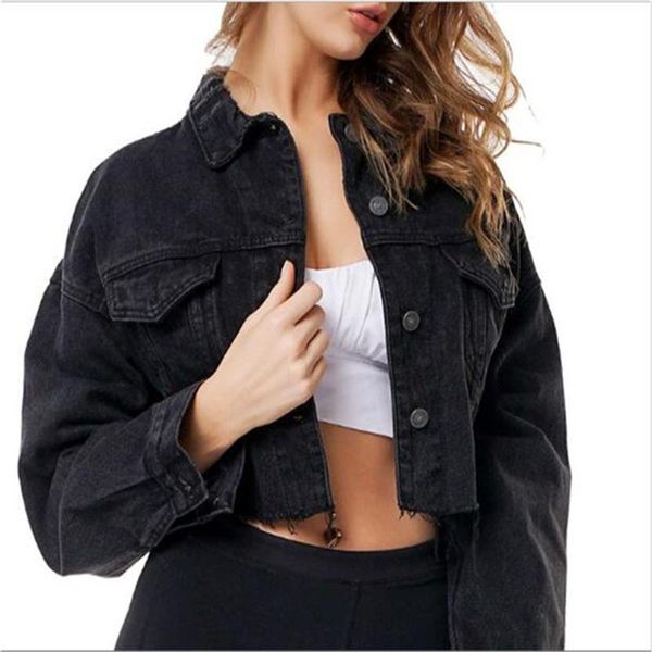 women's jackets 2021 spring autumn european beautiful denim jacket washed short clothes, Black;brown
women's jackets 2021 spring autumn european beautiful denim jacket washed short clothes, Black;brown