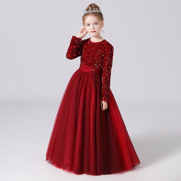 girl's dresses winter sequins long sleeve girl party dress kids for girls children clothing velvet princess wedding costume 10 12 y, Red;yellow
girl's dresses winter sequins long sleeve girl party dress kids for girls children clothing velvet princess wedding costume 10 12 y, Red;yellow