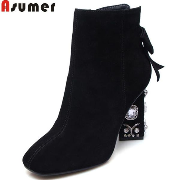 boots asumer 2021 fashion autumn winter women square toe zip suede leather rhinestone butterfly knot ladies prom, Black
boots asumer 2021 fashion autumn winter women square toe zip suede leather rhinestone butterfly knot ladies prom, Black
