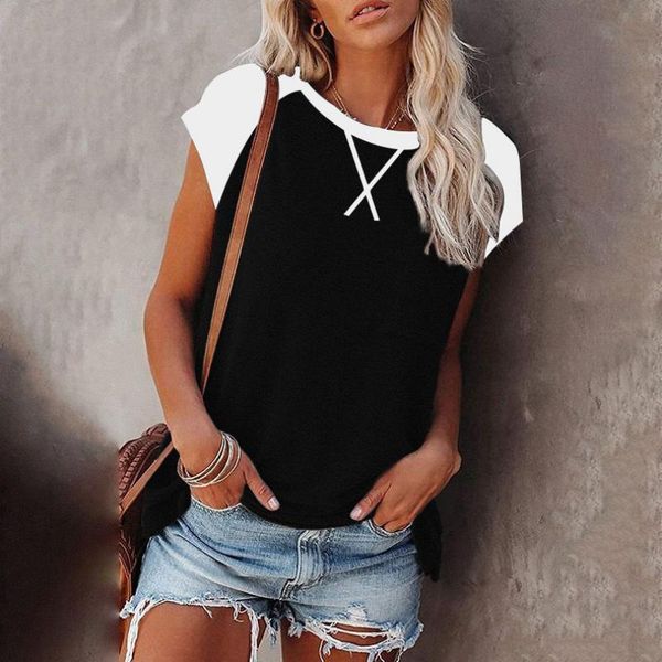 women's t-shirt summer short sleeve women female casual ladies clothing fashion round neck mixed color pullover tee, White
women's t-shirt summer short sleeve women female casual ladies clothing fashion round neck mixed color pullover tee, White