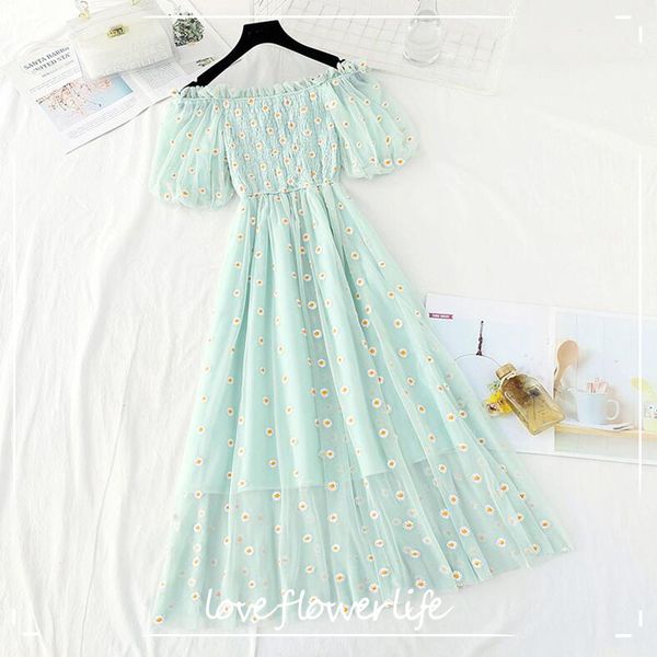 small daisies embroidery mesh dresses women off the shoulder french vintage party ruffle dresses elegant vestidos 210521, Black;gray
small daisies embroidery mesh dresses women off the shoulder french vintage party ruffle dresses elegant vestidos 210521, Black;gray