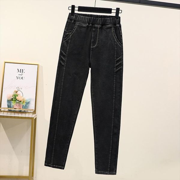 high waist plus size womens jeans stitching elastic casual full length denim black harem pants 4xl 5xl, Blue
high waist plus size womens jeans stitching elastic casual full length denim black harem pants 4xl 5xl, Blue