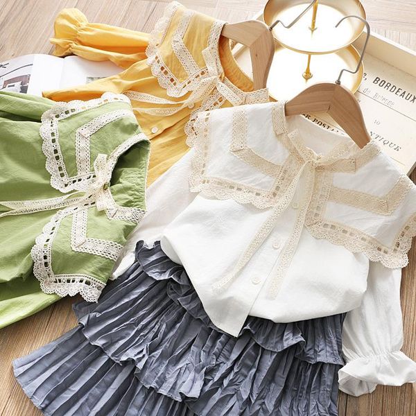 shirts korean children's wear girl 2021 spring lace square collar horn sleeve temperament shirt kids blouse white green yellow 2-6t, White;black
shirts korean children's wear girl 2021 spring lace square collar horn sleeve temperament shirt kids blouse white green yellow 2-6t, White;black