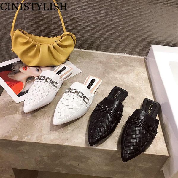 mules women slippers metal chain deocrated pointed toe flat slip on ladies outside casual female, Black
mules women slippers metal chain deocrated pointed toe flat slip on ladies outside casual female, Black