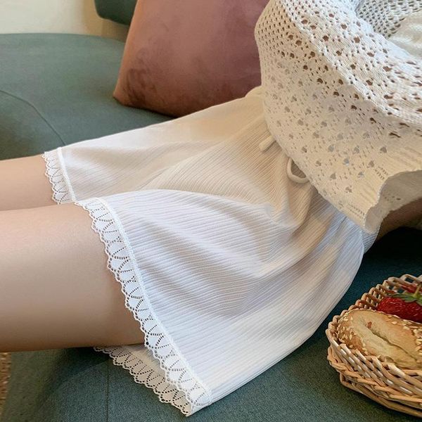 women's shorts summer style loose safety pants women anti-leakage can wear thin high-waisted loose-bottomed lace home, White;black
women's shorts summer style loose safety pants women anti-leakage can wear thin high-waisted loose-bottomed lace home, White;black