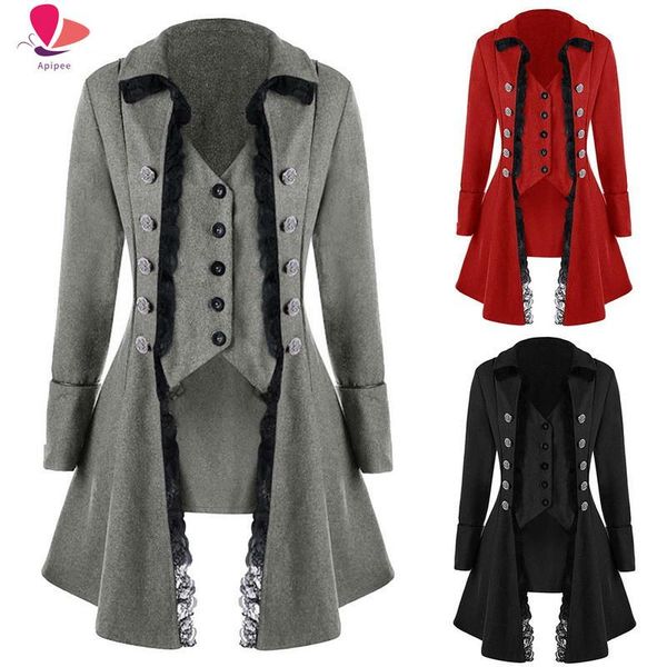 autumn winter women trim long medieval jacket gothic lady cosplay solid sleeve three-breasted irregular women's jackets, Black;brown
autumn winter women trim long medieval jacket gothic lady cosplay solid sleeve three-breasted irregular women's jackets, Black;brown