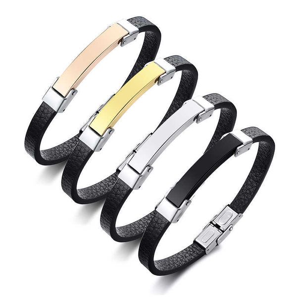 2021 european and american wind bend brand leather bracelet titanium steel fitting microfiber leather men's charm bracelet q0719, Black
2021 european and american wind bend brand leather bracelet titanium steel fitting microfiber leather men's charm bracelet q0719, Black