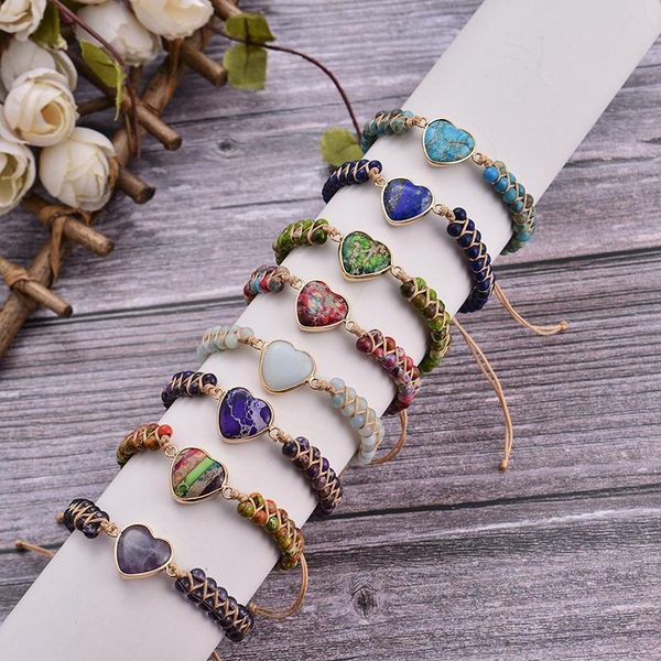 beaded, strands hiyong natural emperor stone bracelet heart shaped pendant beads double layered string rope bracelets handmade jewelry, Black
beaded, strands hiyong natural emperor stone bracelet heart shaped pendant beads double layered string rope bracelets handmade jewelry, Black