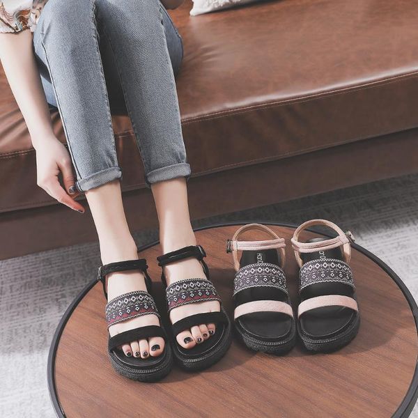summer bohemian female beach sandals open toe women's shoe leisure slippers flat heels flock size: 34--43 buckle, Black
summer bohemian female beach sandals open toe women's shoe leisure slippers flat heels flock size: 34--43 buckle, Black
